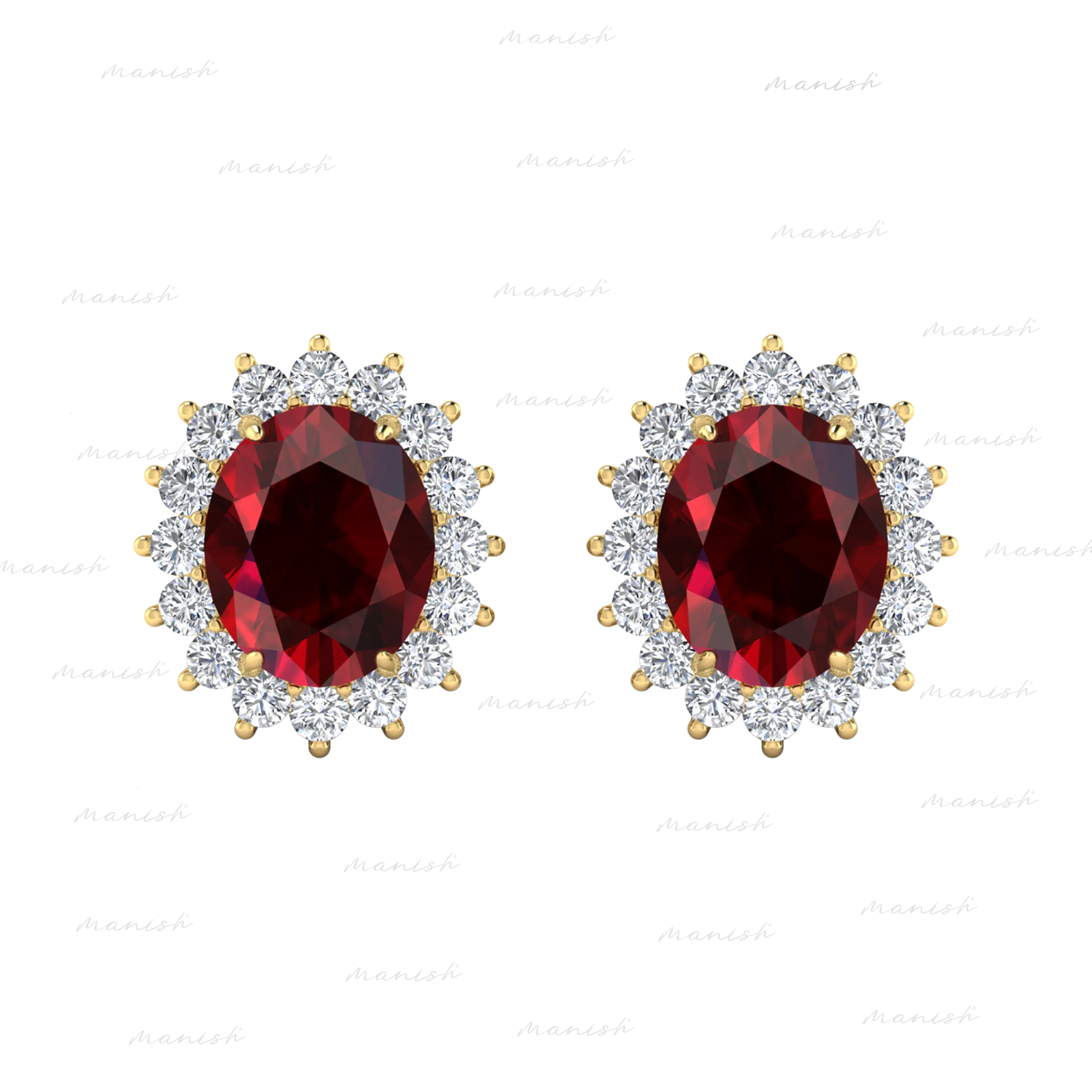 Enzo Diamond and Ruby Earrings